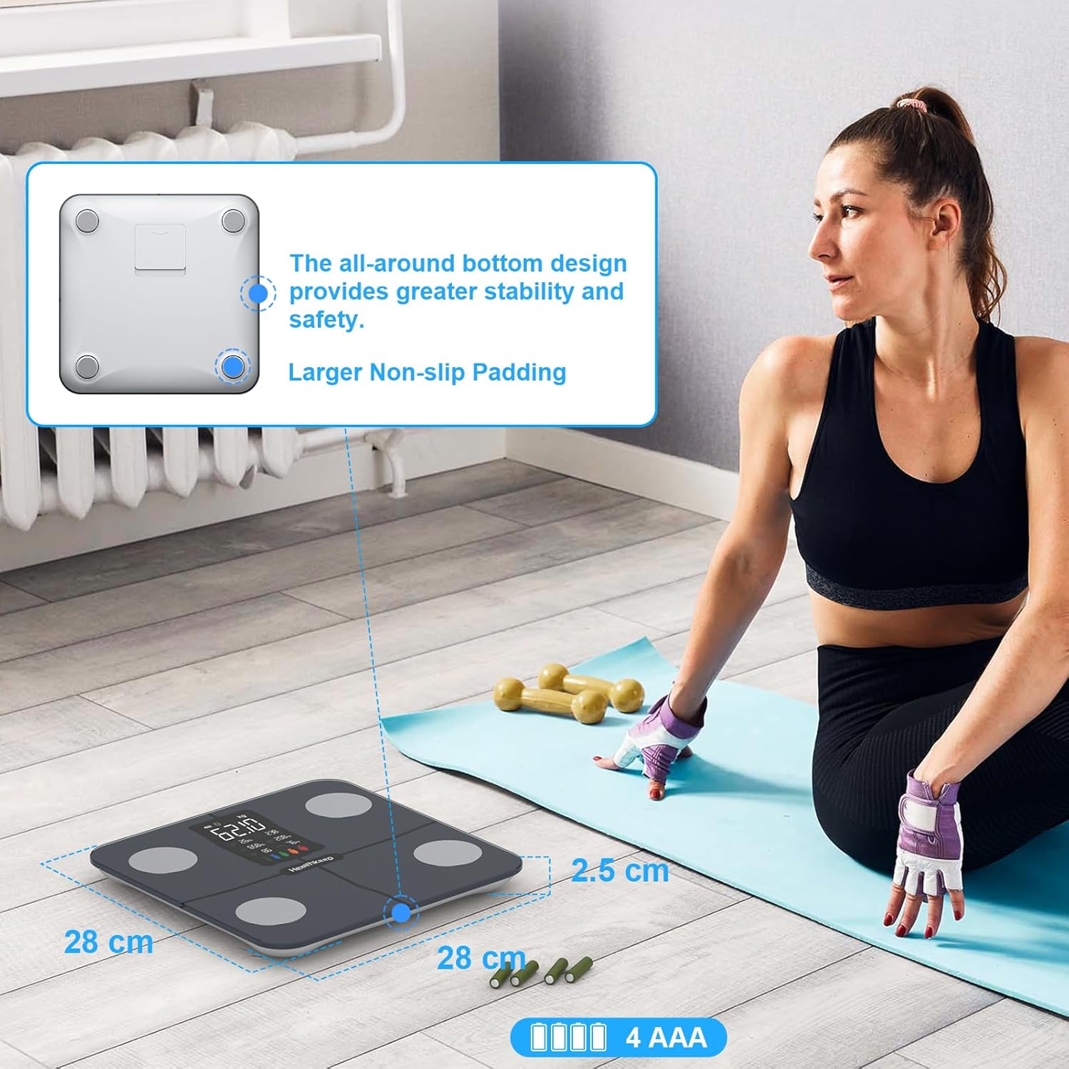 Balança Inteligente Healthkeep com Monitorização Corporal e Ritmo Cardíaco