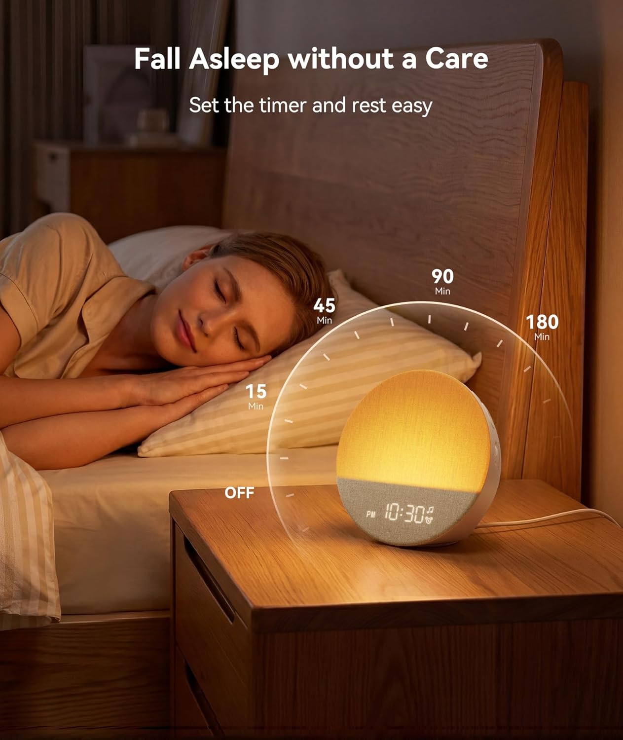 Despertador Sunrise Dreamegg com Luz Ambiente e Sons Relaxantes