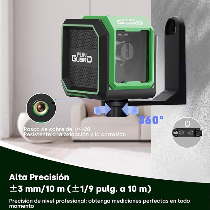 Nível Laser 360º Funguard Verde (30m) com Autonivelamento