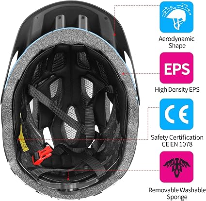 Capacete de Bicicleta com Luz Traseira e Viseira Destacável – 21 Vãos, Ajustável 57-61cm, Adultos