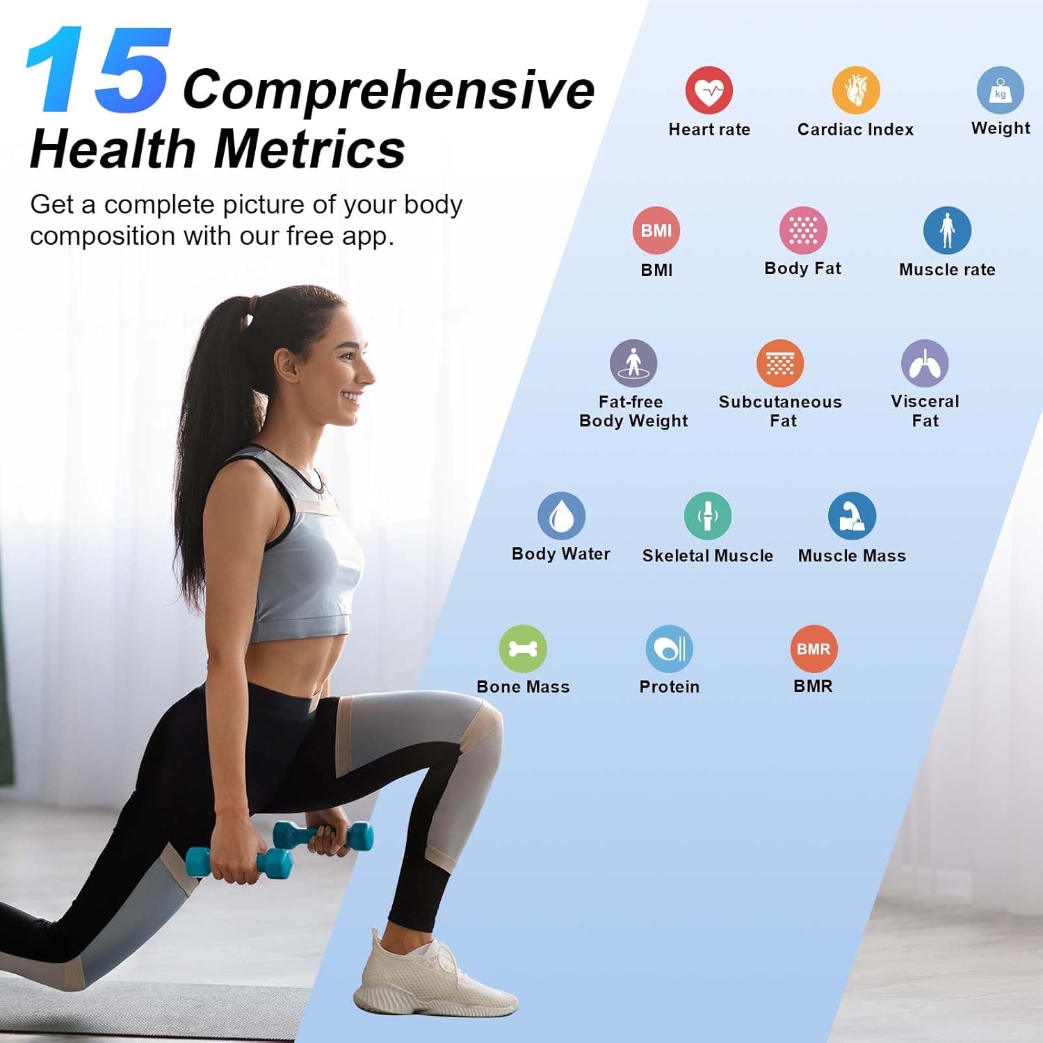 Balança Inteligente Healthkeep com Monitorização Corporal e Ritmo Cardíaco