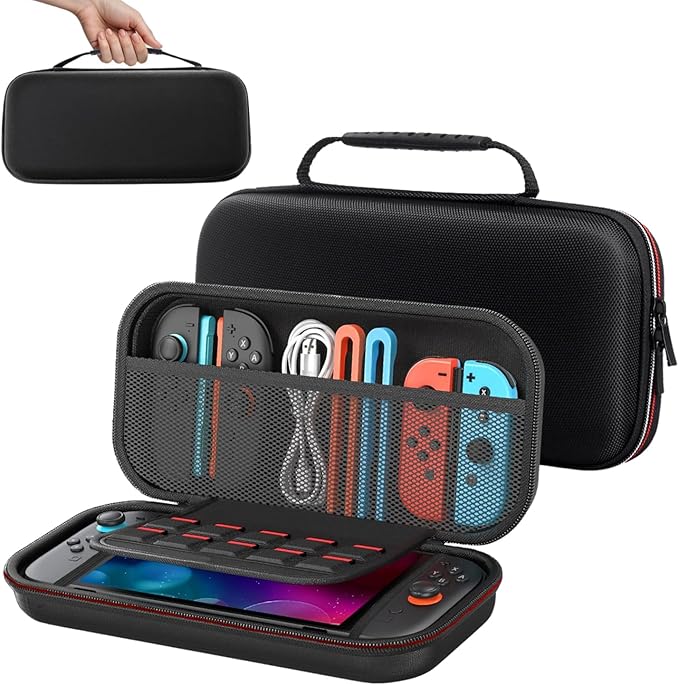 Estojo Rígido de Transporte para Consola e Jogos -  Compatível com Nintendo Switch 2