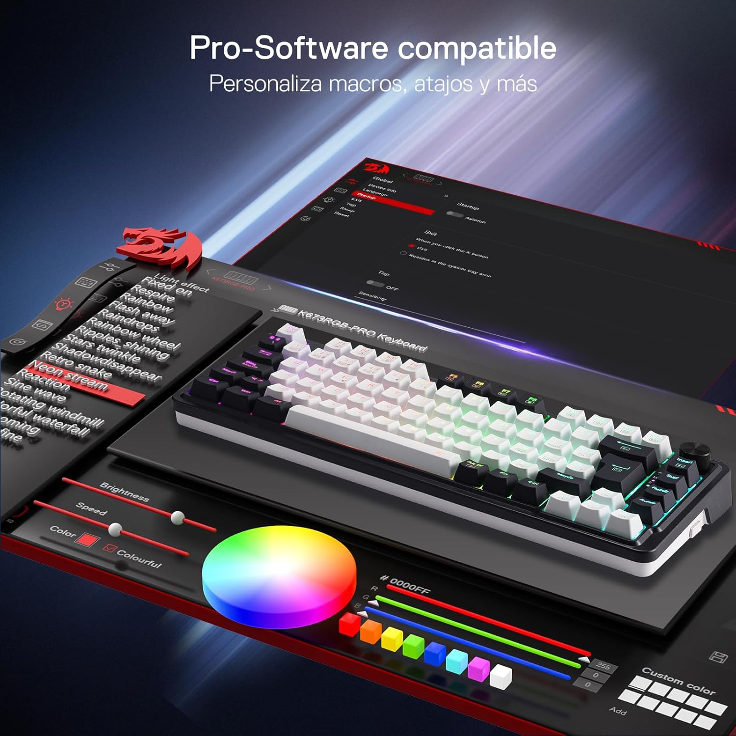 Teclado Mecânico Redragon K673 Pro RGB 75% QWERTY (Espanhol)