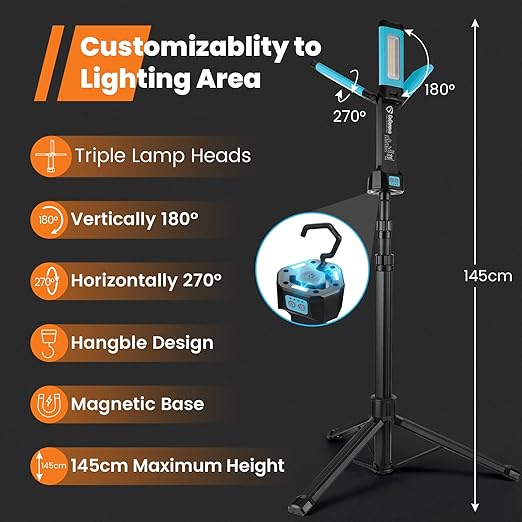 Holofote LED de Construção com Tripé (Sem Fios) GoGonova