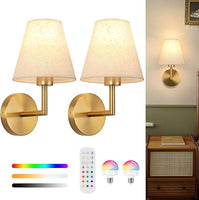 Conjunto de 2 Candeeiros de Parede Recarregáveis CANEOE – LED, Dimmable e RGB