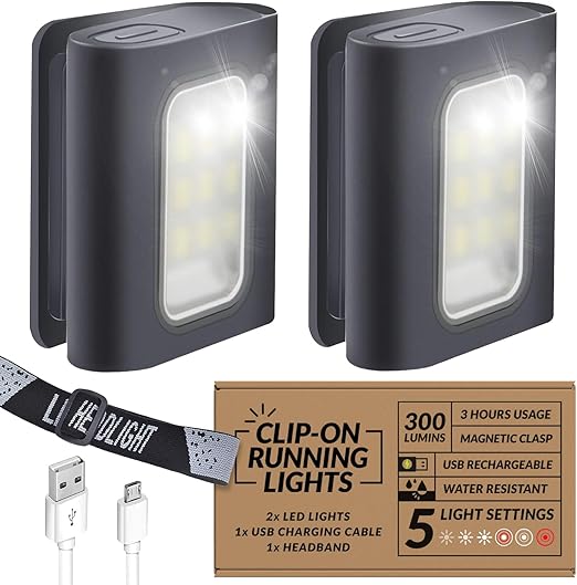 Luzes LED Recarregáveis para Corrida Noturna (Pack 2)