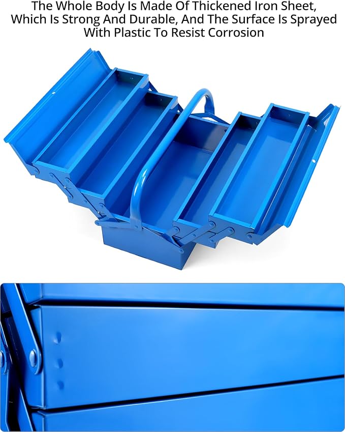 Caixa de Ferramentas Metálica 5 Compartimentos – 400 x 200 x 200 mm