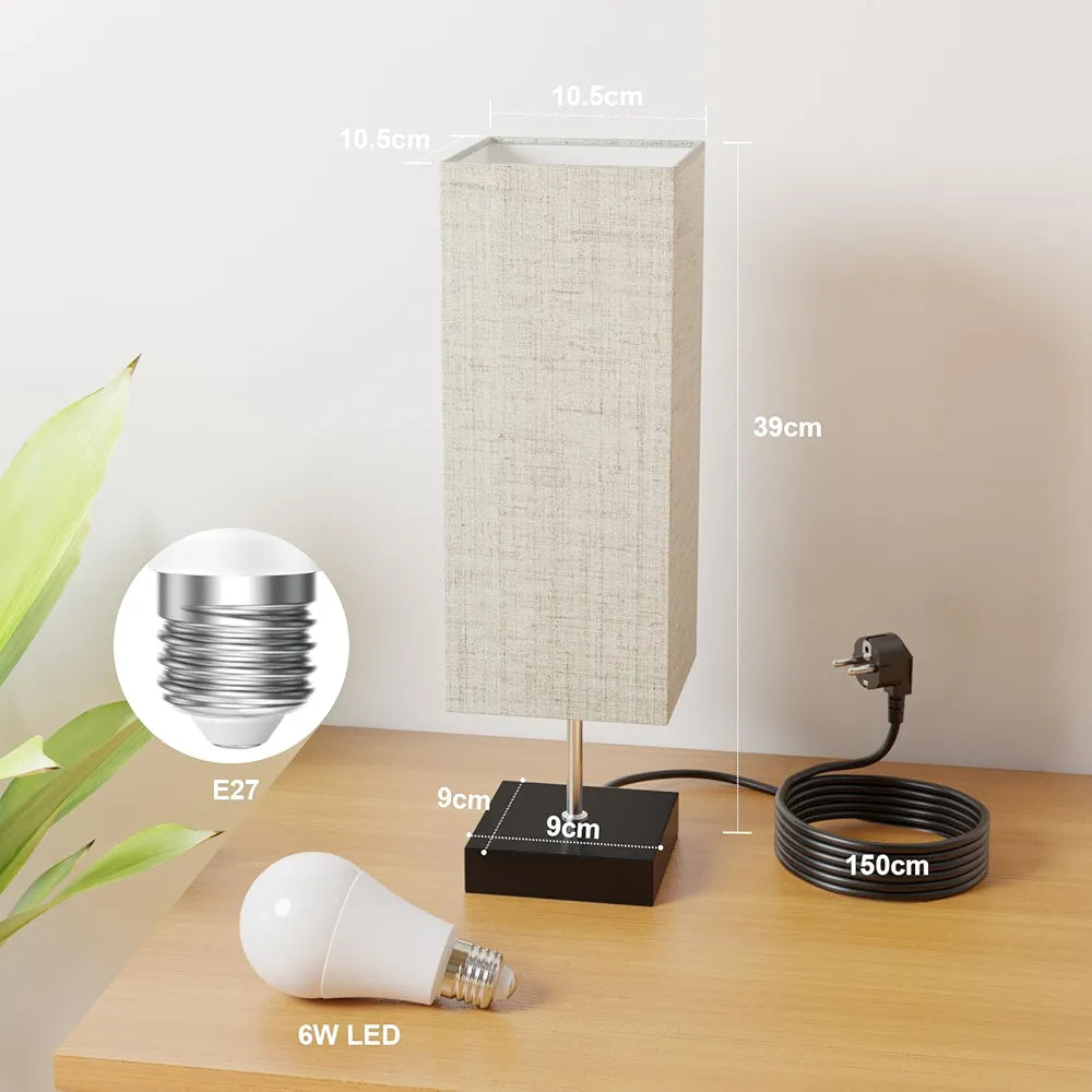 FANSANMY Candeeiros de mesa de cabeceira, candeeiros de mesa com 2 portas USB de carregamento rápido, 3 temperaturas de cor e regulação contínua, 2 lâmpadas E27 de 6 W para quarto, sala, escritório