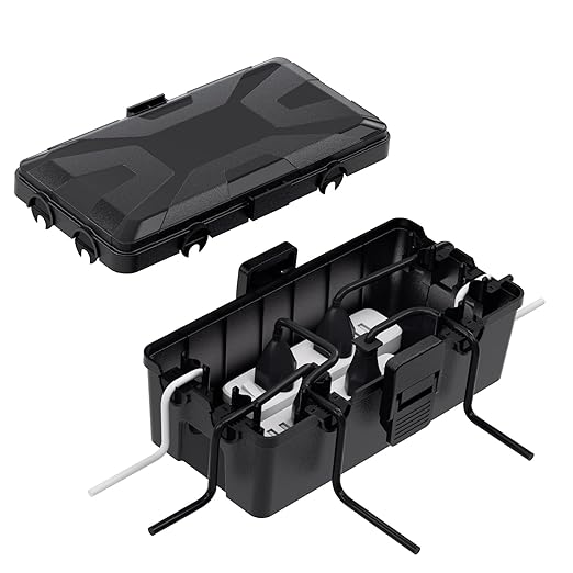 Caixa de Cabos Extra Grande RISEMART – 26,2 × 15 × 9,5 cm – IP54 Impermeável – Preto
