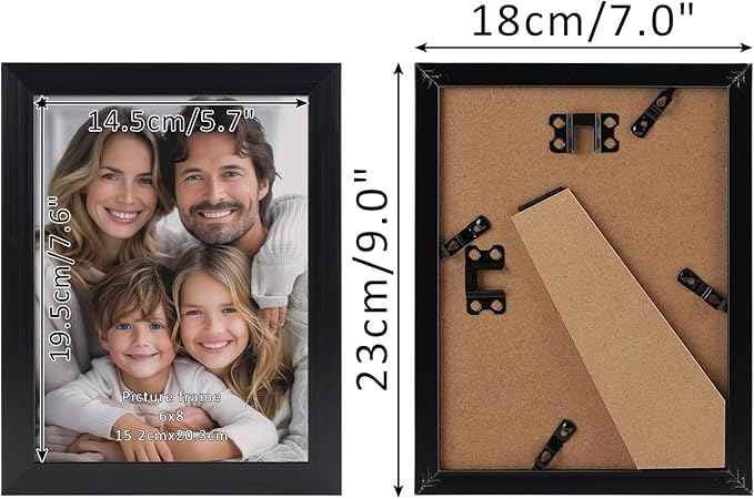 Conjunto de 9 Molduras 15x20 cm – Pretas, para Mesa ou Parede, Decoração Elegante para Casa