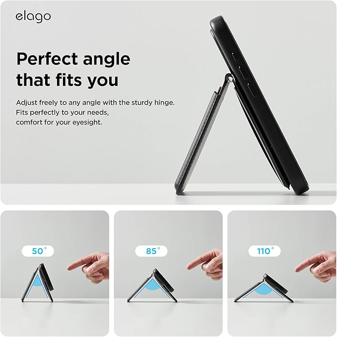 Carteira Magnética elago em Pele Vegan para iPhone MagSafe – Porta-Cartões com Suporte Ajustável (Preto)