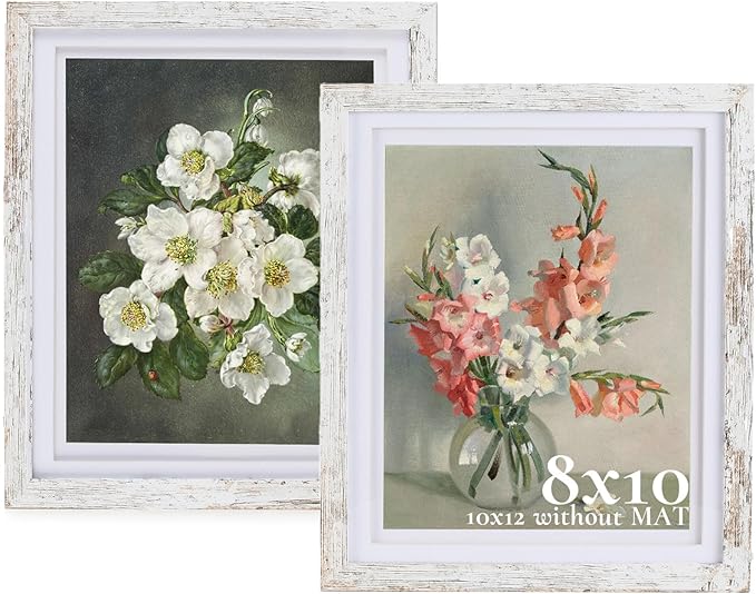 Conjunto 2 Moldura Fotográfica 20×25 cm Inweder — Branco Envelhecido
