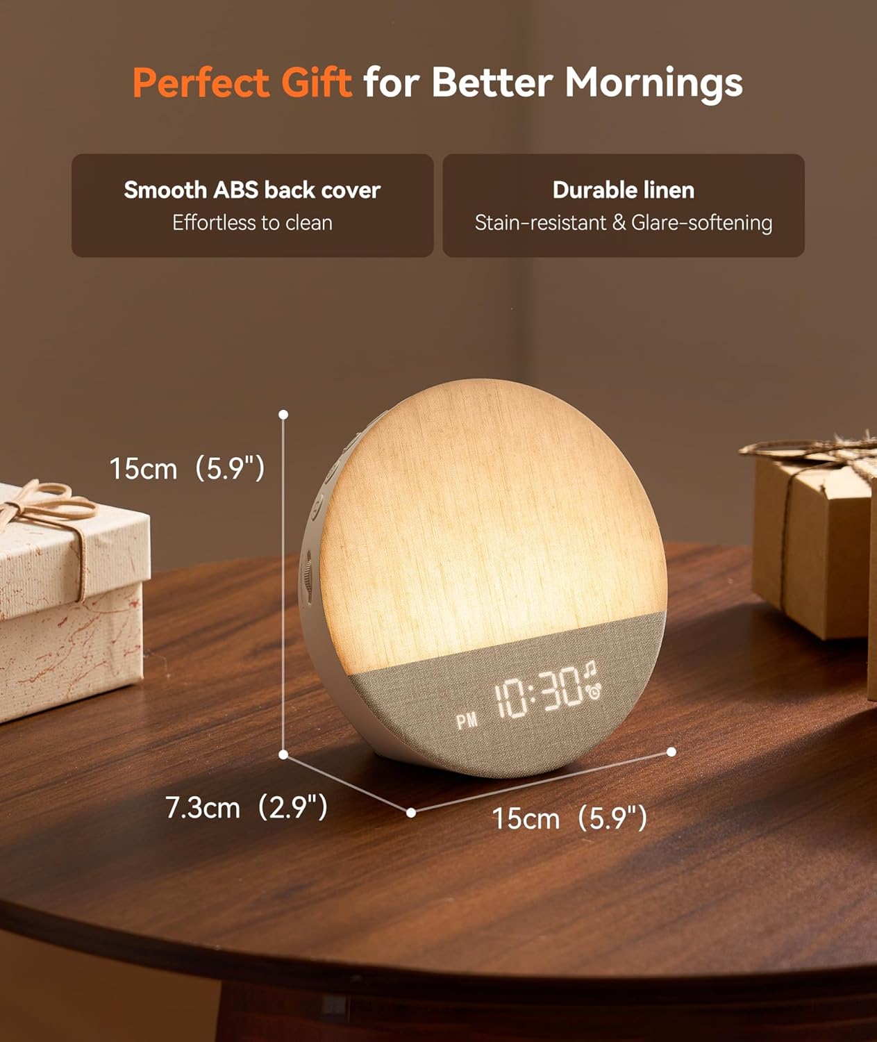 Despertador Sunrise Dreamegg com Luz Ambiente e Sons Relaxantes