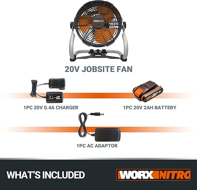 Ventoinha de trabalho Portátil sem Fios 18V – WORX NITRO