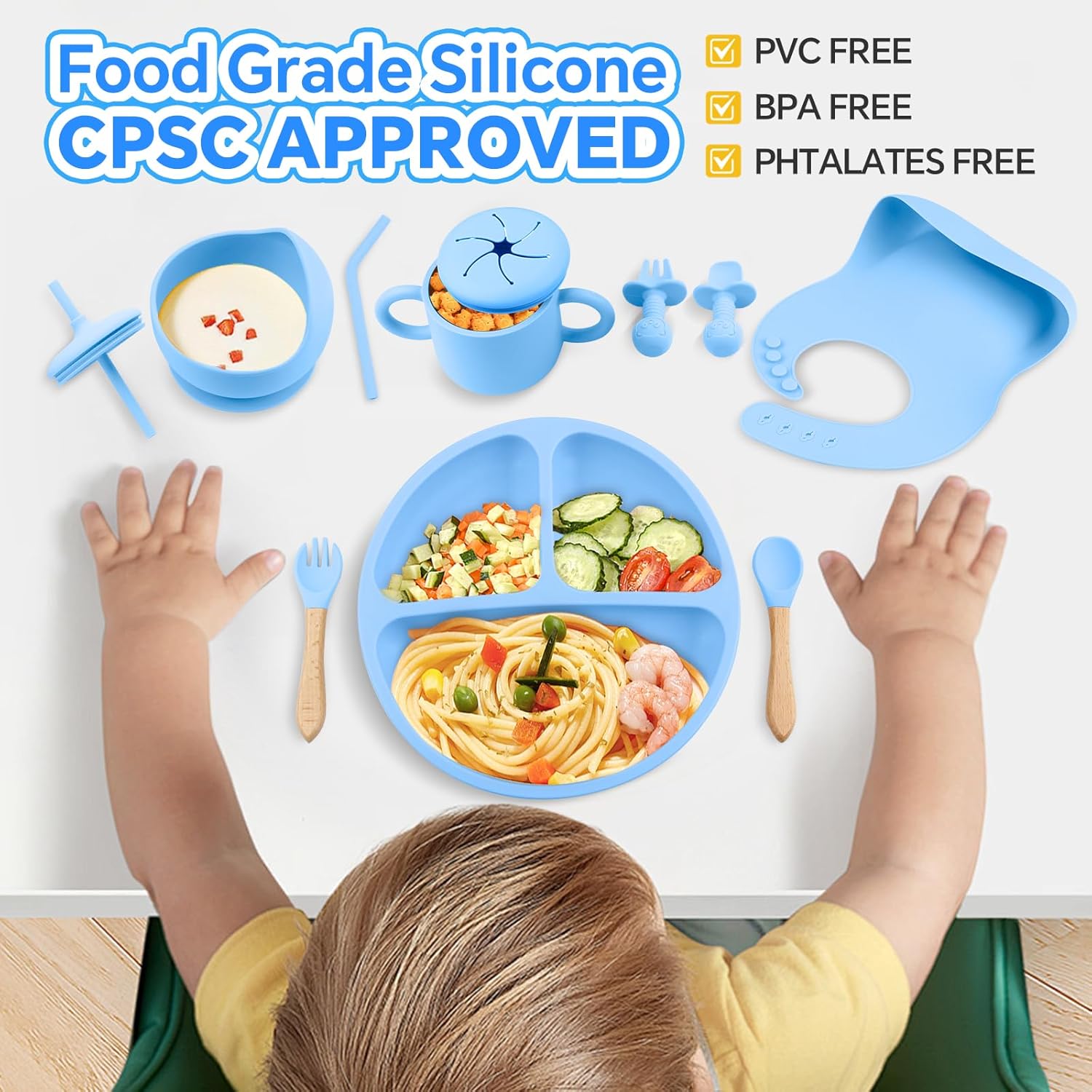 Conjunto de Alimentação para Bebé SHGMEET em Silicone BPA Free
