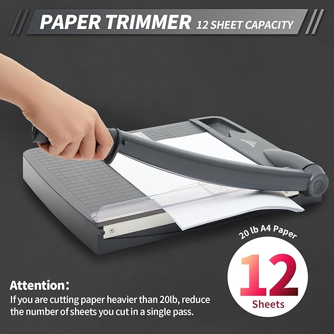 Guilhotina Manual para Papel A4 (até 12 Folhas 80g)