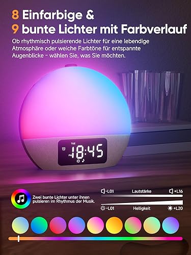 Despertador Sunrise Foryond com Sons Relaxantes e Luz Ambiente
