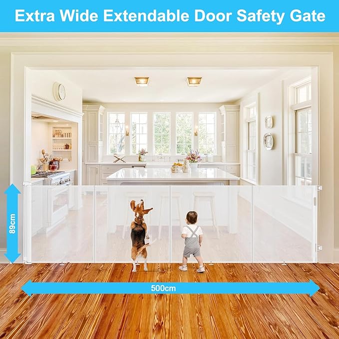 Barreira Retrátil para Portas e Escadas Wodondog 500 cm – Segurança para Crianças e Animais 🐶👶