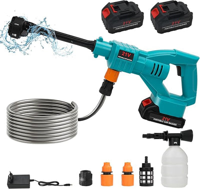 Lavadora de Alta Pressão Sem Fios 6-em-1 – Compatível com Bateria Makita 18 V | 2x Baterias 3000 mAh + Carregador