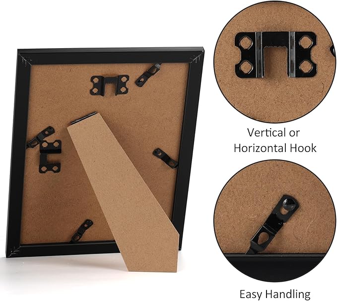 Conjunto de 9 Molduras 15x20 cm – Pretas, para Mesa ou Parede, Decoração Elegante para Casa