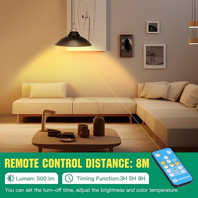 Luz Solar LED com Comando – 3 Cores e IP65