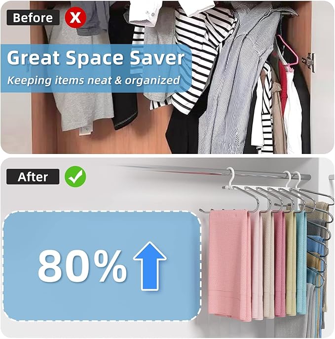 Pack de 2 Cabides Mágicos para Calças 6 em 1 – Antiderrapantes