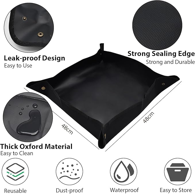 Kit de Ferramentas de Jardinagem 17 Peças com Tapete Dobrável, Bolsa de Armazenamento