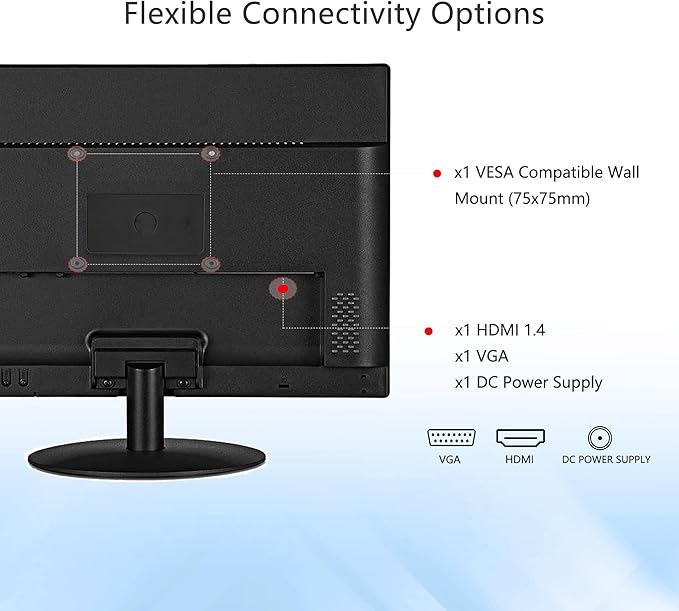 Monitor PC 17" SKitphrati 1440 × 900 – HDMI e VGA, 75 Hz, 5 ms, Formato 16:10, VESA 75×75