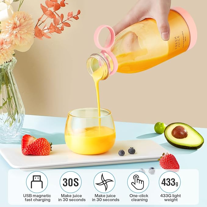 Liquidificador Portátil MIAOKE 350 ml – USB Magnético para Smoothies