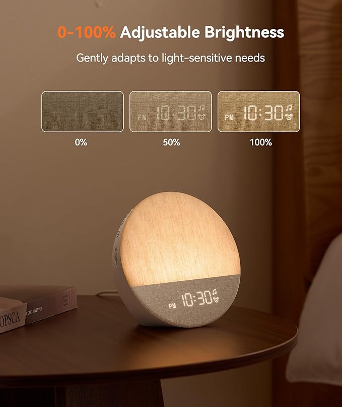 Despertador Sunrise Dreamegg com Luz Ambiente e Sons Relaxantes
