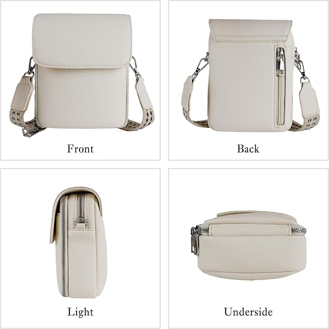 Bolsa Transversal Feminina em Couro PU com Bloqueio RFID