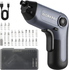 WORKPRO Aparafusadora Sem Fios 3.6V — Kit Completo com 21 Pontas, Extensor e Caixa de Arrumação