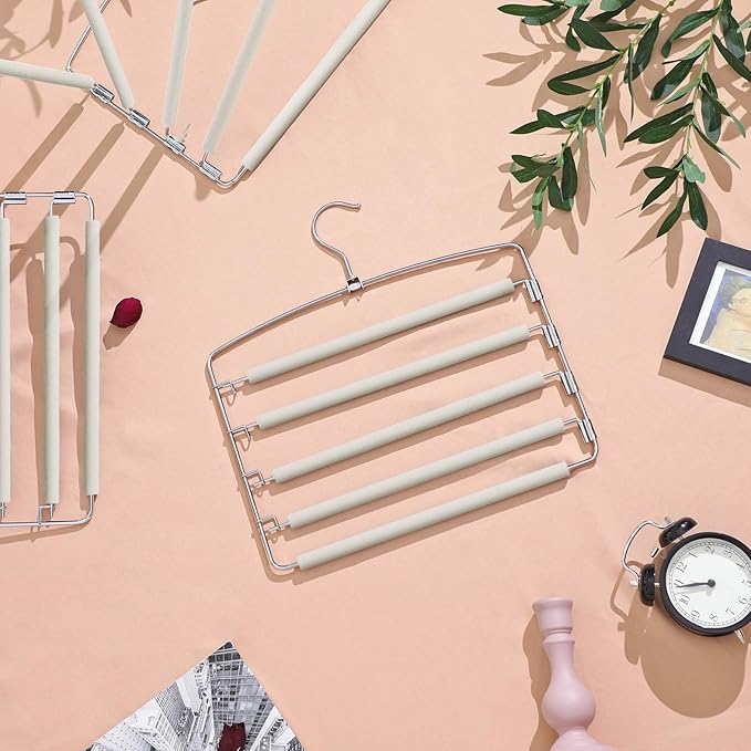 Cabides para Calças – Conjunto de 3 Unidades com 5 Barras Antiderrapantes