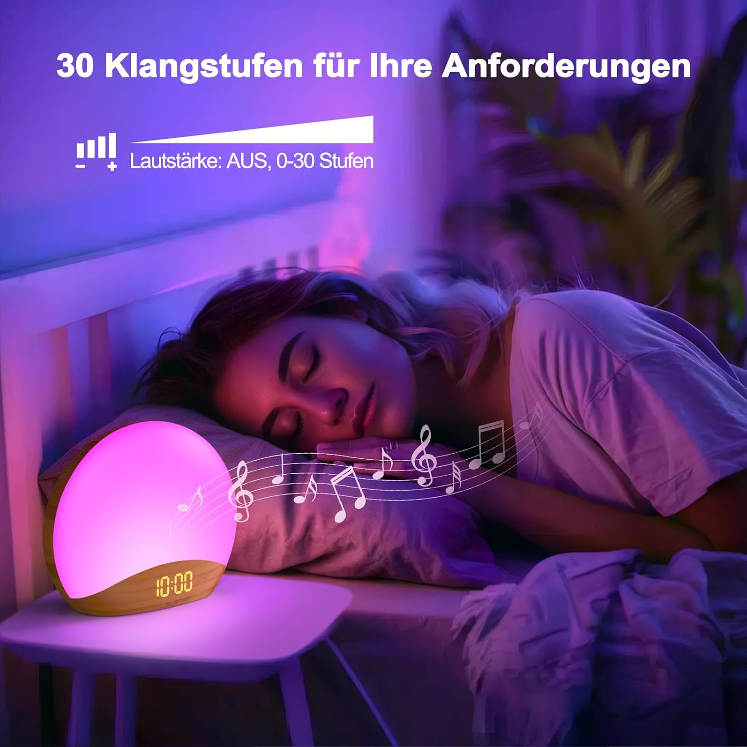 Despertador Sunrise REACHER com Sons Relaxantes e Luz Noturna