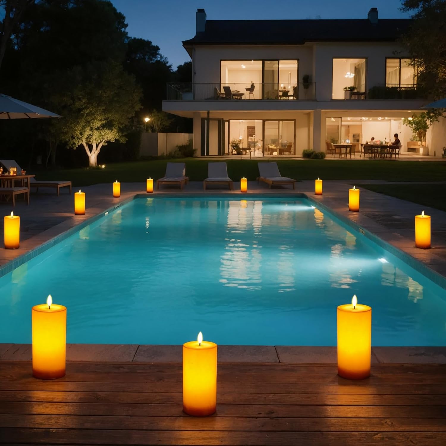 Conjunto 2 Velas LED Sem Chama 10×20 cm – Impermeáveis, Recarregáveis, Com Temporizador e Comando