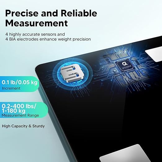 Balança Inteligente de Peso Corporal Bluetooth – 14 Métricas Corporais, App Smart, até 180kg