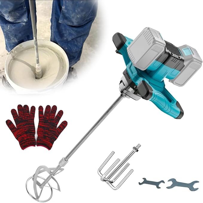 Misturadora de Cimento 3100W Sem Fios, Compatível com Bateria Makita 18-21V