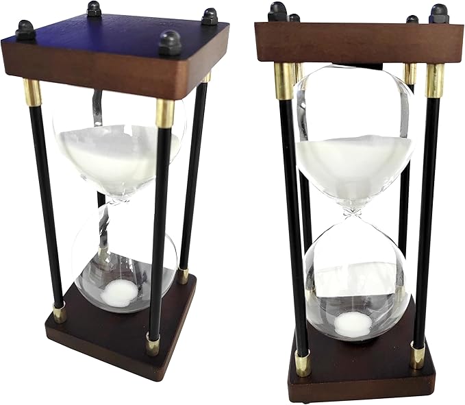 Temporizador de Ampulheta 30 Minutos – Rustico -Decoração em Madeira,