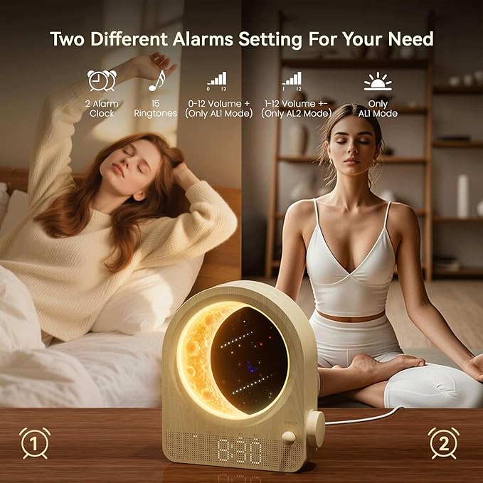 Despertador Sunrise blonbar com Luz Lunar e Sons Relaxantes