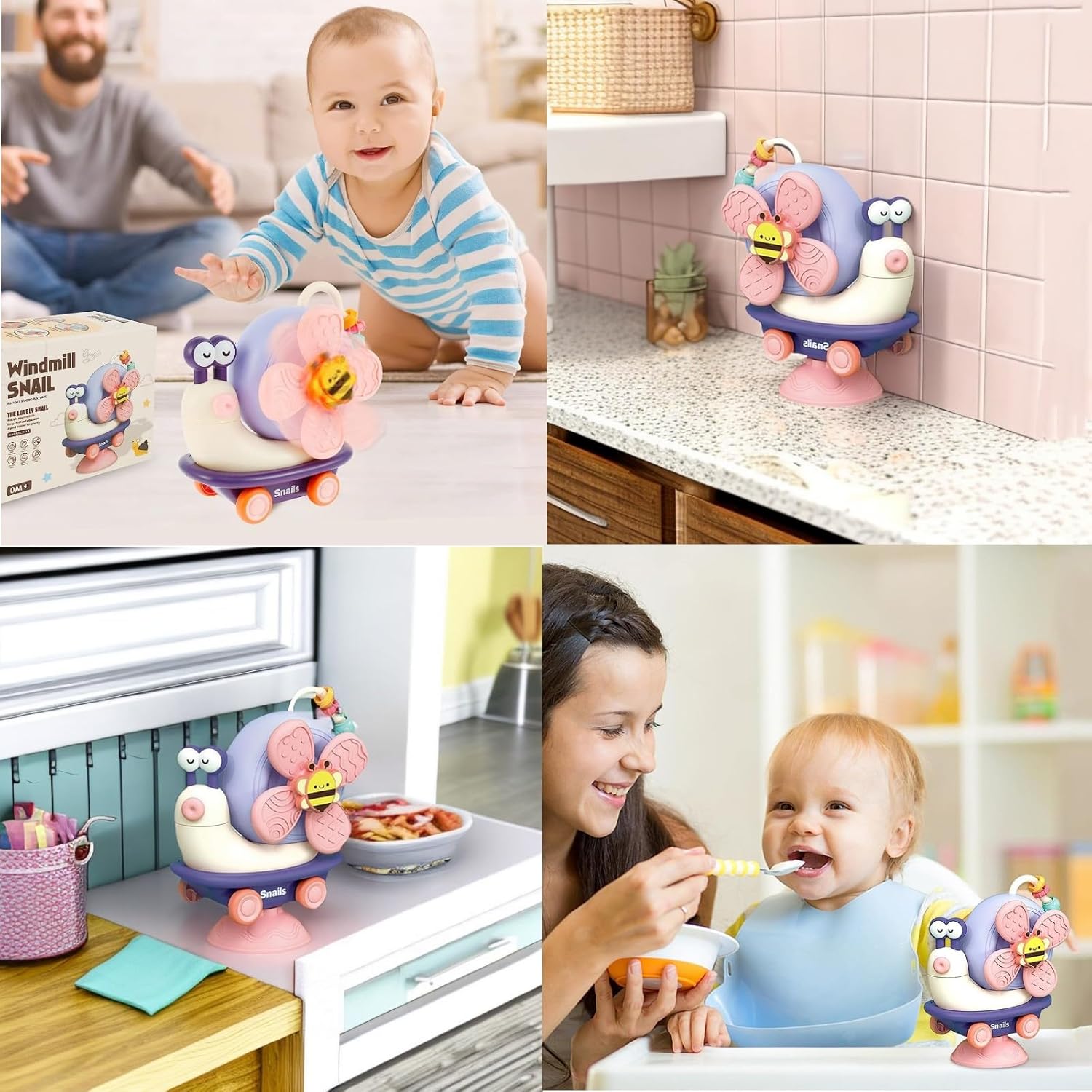 Brinquedo com Ventosa 3-em-1 – Montessori – Para Bebés 6–12 Meses | Banho, Alimentação e Desenvolvimento Motor