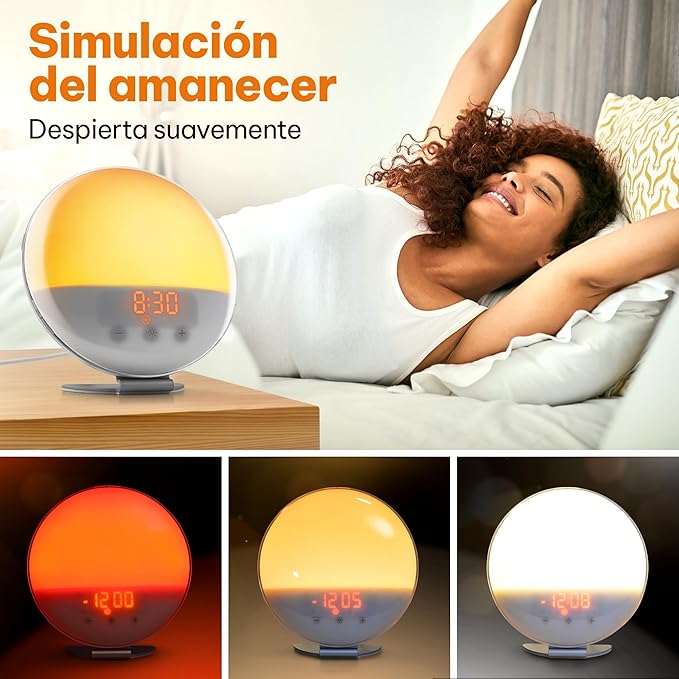 Despertador Luz Natural com Simulação de Nascer do Sol e Ruído Branco
