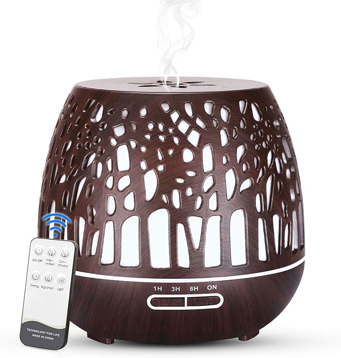 Difusor de Aromas 400 ml Simpeak com Comando e LED – Design Floresta