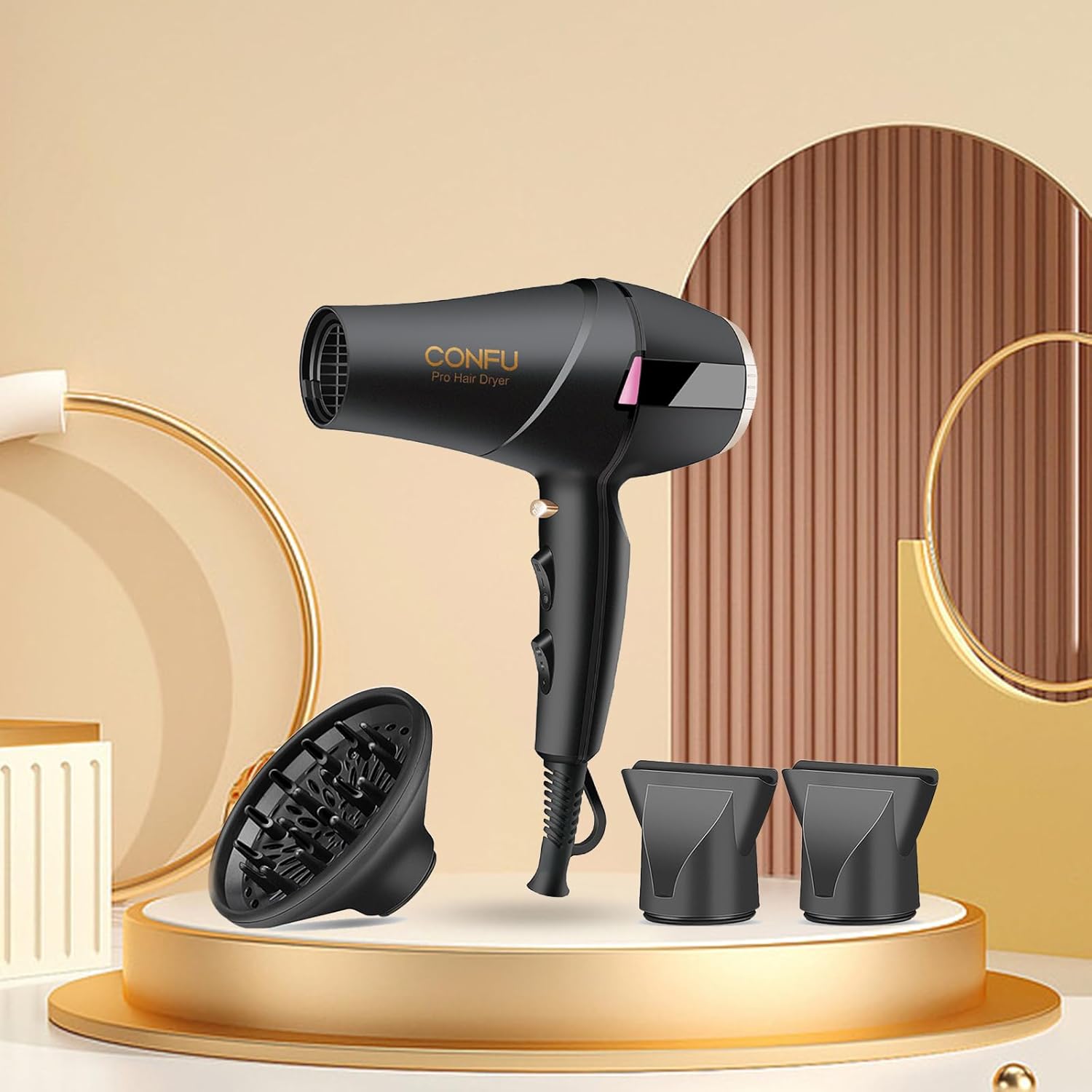 Secador Profissional Iónico CONFU 2300W com Difusor