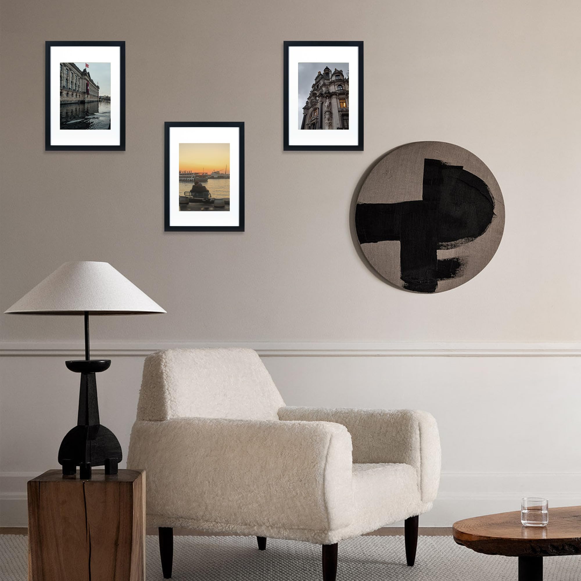 kennethan Picture Frame A4 Black Pack of 3 MDF wooden frames with acrylic glass, ideal for collages of portraits and certificates, A4 photo frames
