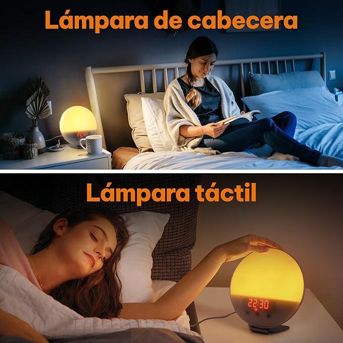 Despertador Luz Natural com Simulação de Nascer do Sol e Ruído Branco