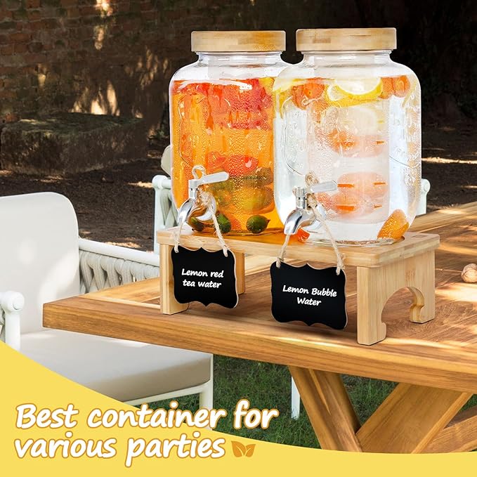 Dispensador de Bebidas em Vidro com Suporte – 2 x 4L