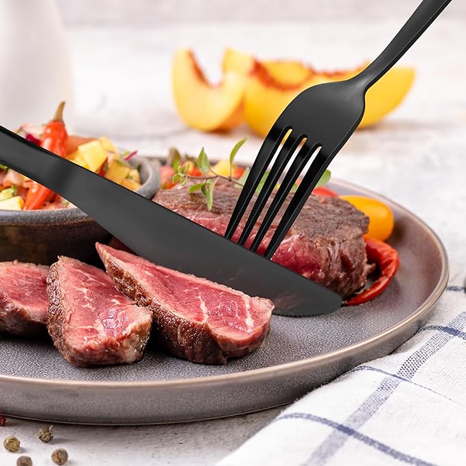 Conjunto de Talheres Bestdin Preto – 60 Peças para 12 Pessoas - caixa danificada (produto novo)