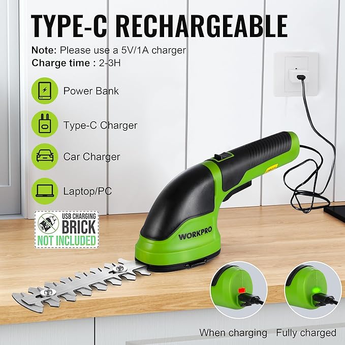 Aparador de Relva e Arbustos Sem fios WORKPRO