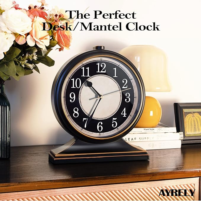 Relógio de Mesa Vintage AYRELY® – Silencioso e Elegante