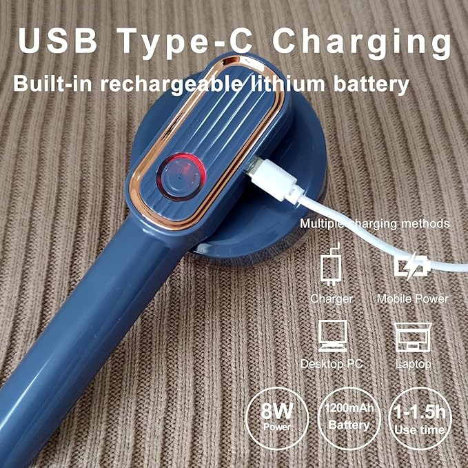 Removedor de Borbotos Elétrico, USB-C Recarregável